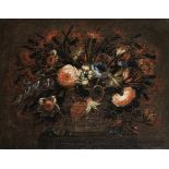 José de Arellano (Madrid 1665-circa 1710) Baskets of flowers on table-tops (2)