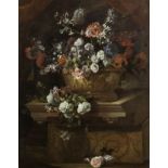 Jean-Baptiste Monnoyer (Lille 1636-1699 London) Roses, carnations, tulips, forget-me-nots and oth...