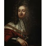 After Sir Godfrey Kneller, 18th Century Portrait of Prince George of Denmark, bust-length, in pee...