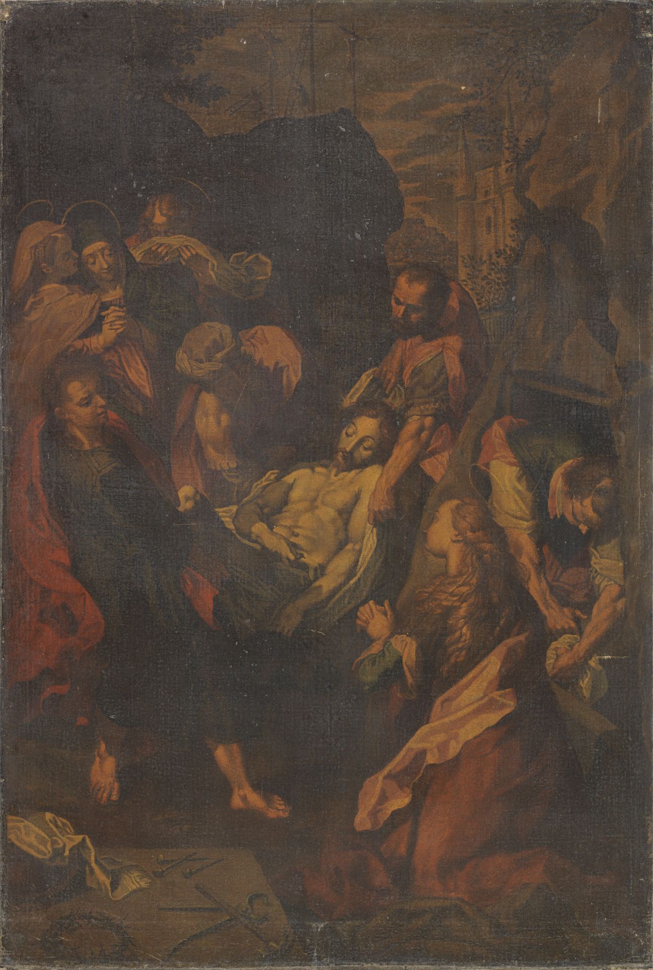 After Federico Barocci, 17th Century The Entombment of Christ unframed