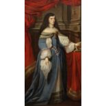 Spanish School, late 17th Century Portrait of a young lady, full-length, in a blue dress