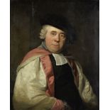 English School, 18th Century Portrait of Samuel Arnold (1740-1802), half-length, in the robes of ...