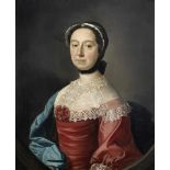 Henry Pickering (active Britain, circa 1741-circa 1771) Portrait of a lady, half-length, in a pin...