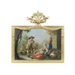 Circle of Francesco Londonio (Milan 1723-1783) Goatherds by a cottage; and Shepherds by a stone b...
