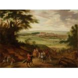 After Adam Frans van der Meulen, 17th Century The Chateâu of Versailles from the Heights of Sator...