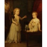 Attributed to Sir William Beechey R.A (Burford 1753-1839 London) Portrait of two children with a ...
