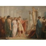 Italian School, circa 1800 Figures in the Temple of Athena, possibly Alexander the Great and Roxana