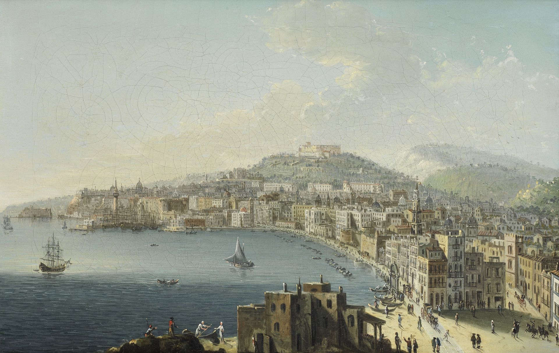 Pietro Antoniani (Milan circa 1740-1805) A view of Naples looking towards the Castel Sant'Elmo