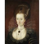 Circle of Robert Peake the Elder (circa 1551-1619 London) Portrait of a young lady, bust-length, ...