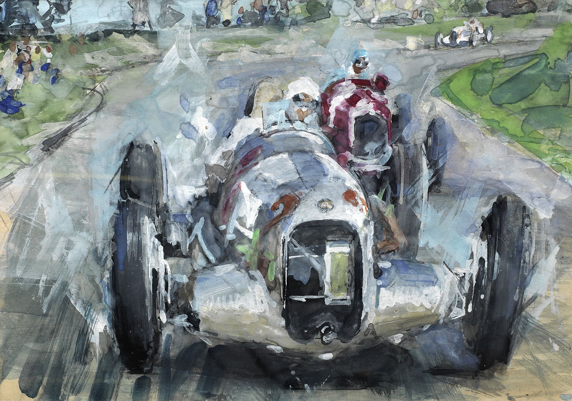 Walter Gotschke (American 1912-2000), '1934 Spanish Grand Prix',