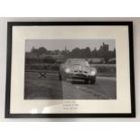 Five framed motorsport photographs of pre and post-War race scenes, ((5))