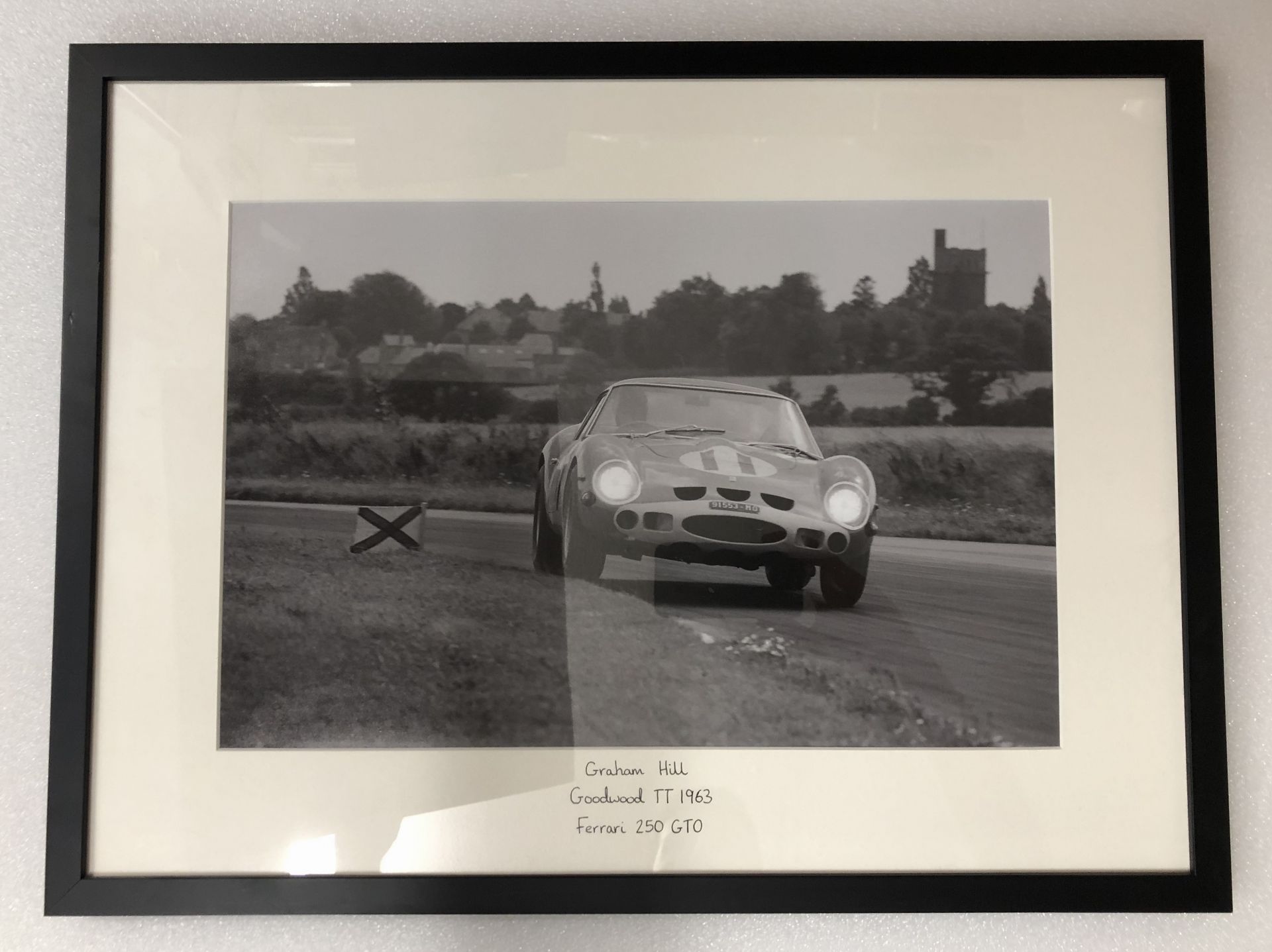 Five framed motorsport photographs of pre and post-War race scenes, ((5))