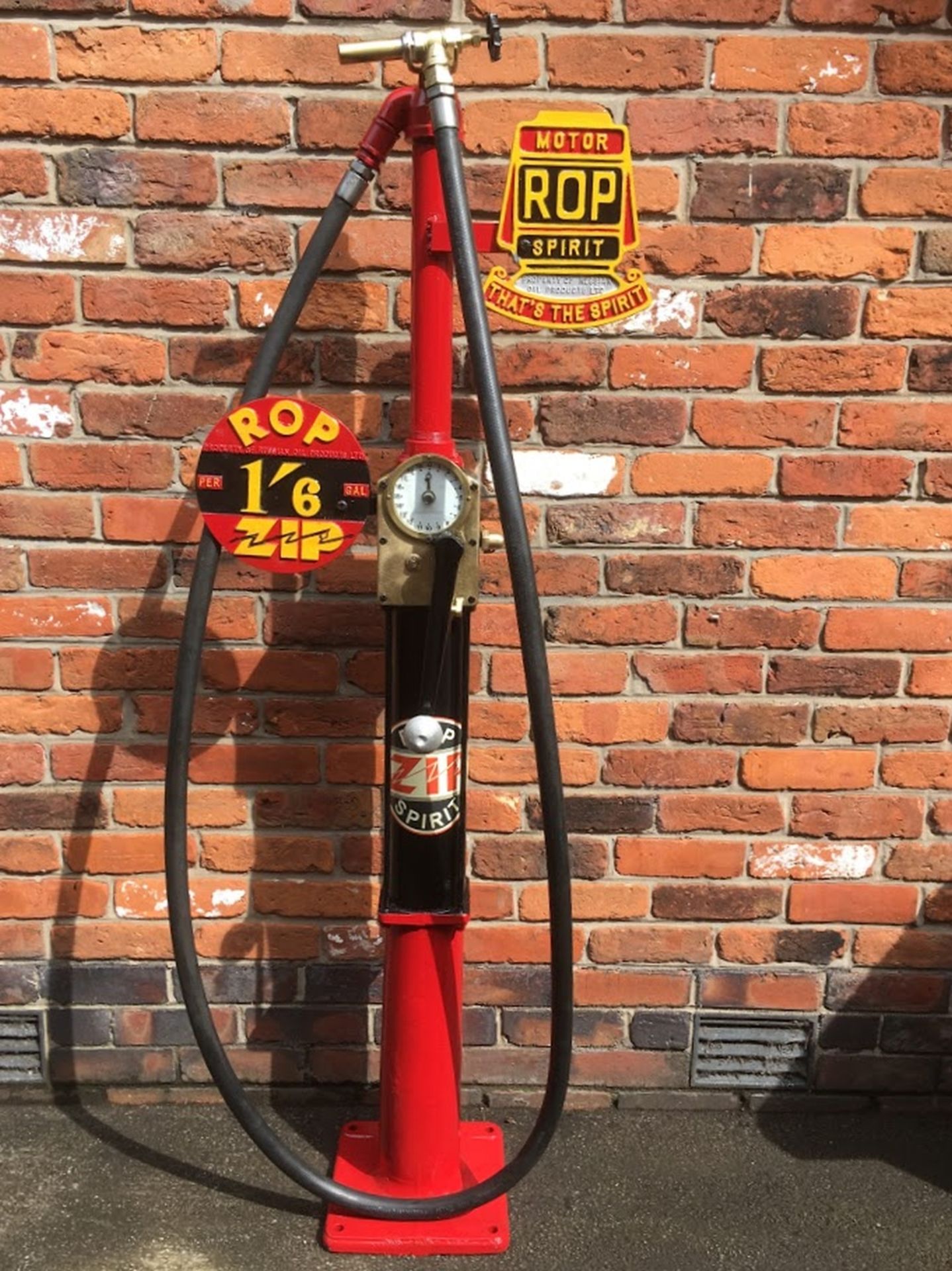 An Avery Hardoll model CH1 one gallon hand-cranked petrol pump