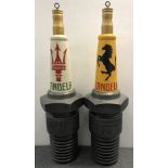 Two large Ferrari and Maserati garage display spark plugs, ((2))