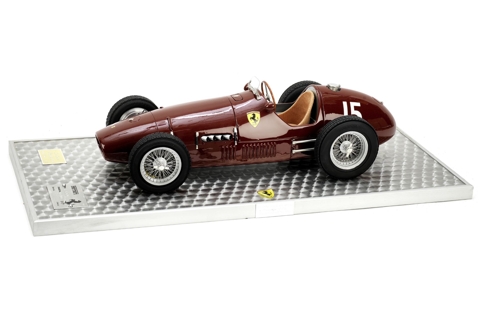 A 1:8 scale model of the 1952 Ferrari F500 by Presentation Models Of Cheshunt, Herts,