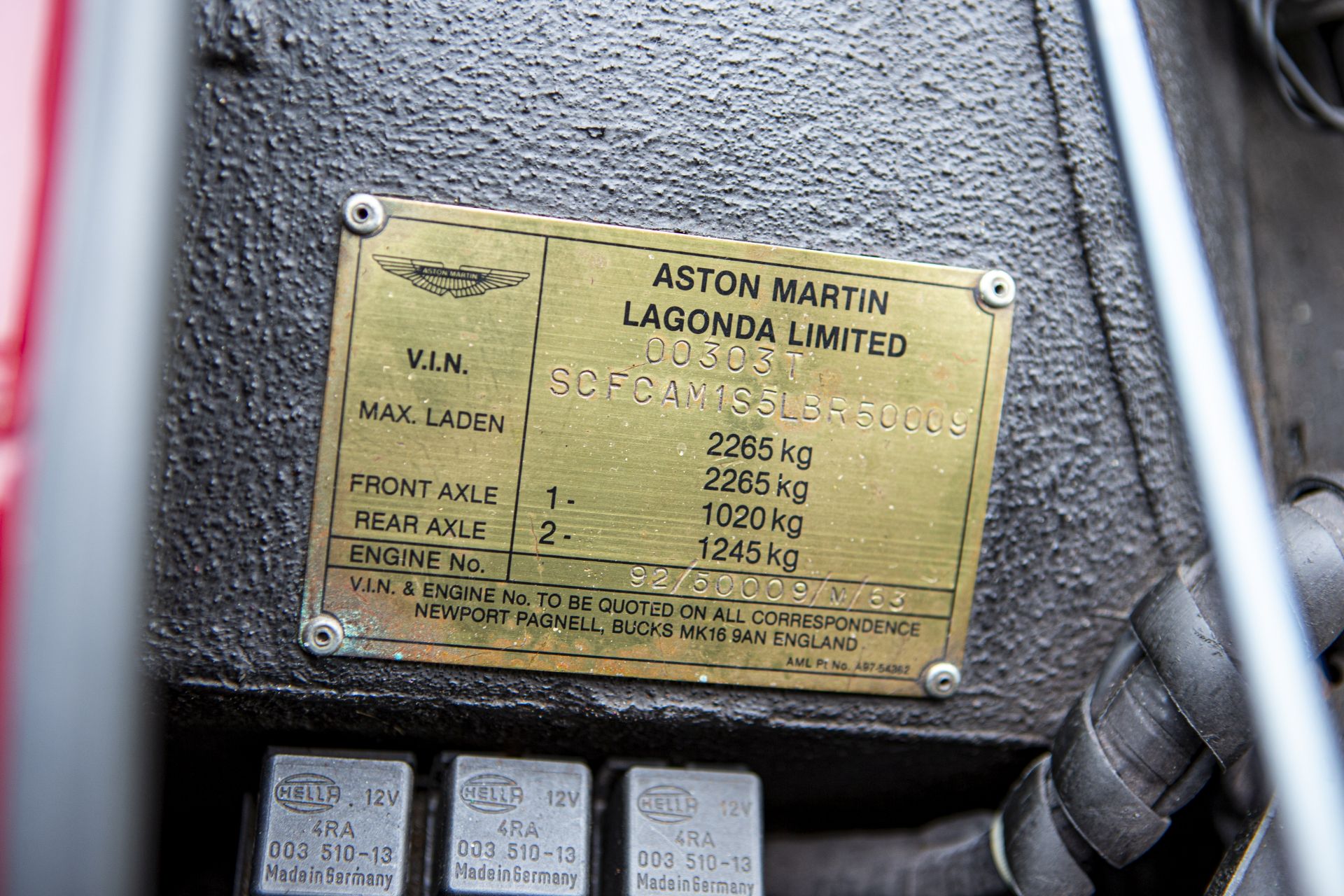 1990 Aston Martin Virage 6.3-Litre 'Wide Body' Coupé Chassis no. SCFCAM15LBR50009 - Bild 22 aus 35