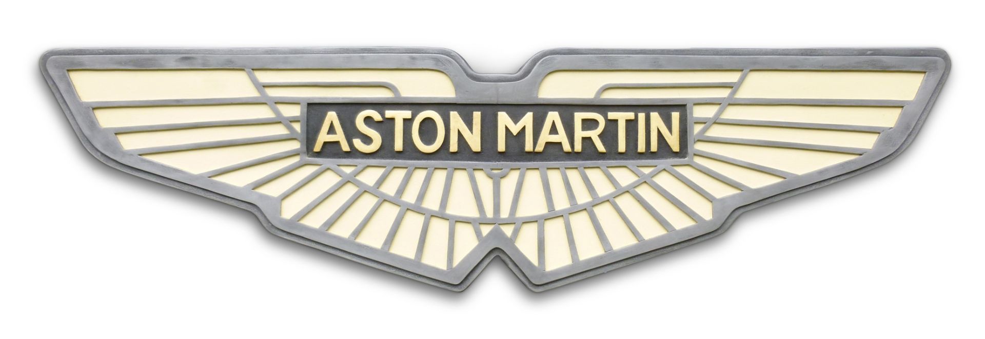 An 'Aston Martin' garage display emblem,