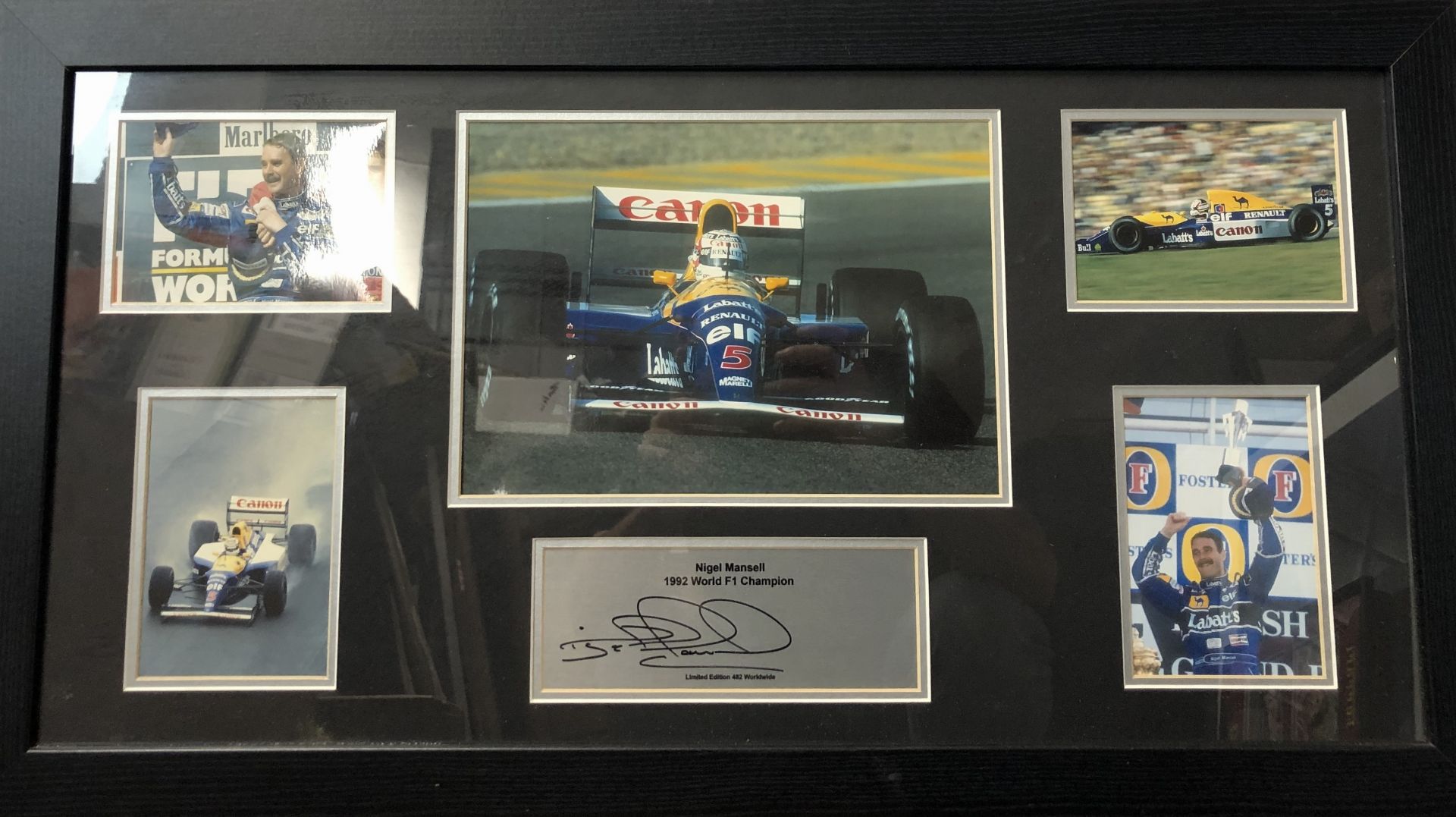 Four framed Grand Prix driver displays including three signed examples, ((4)) - Bild 3 aus 4