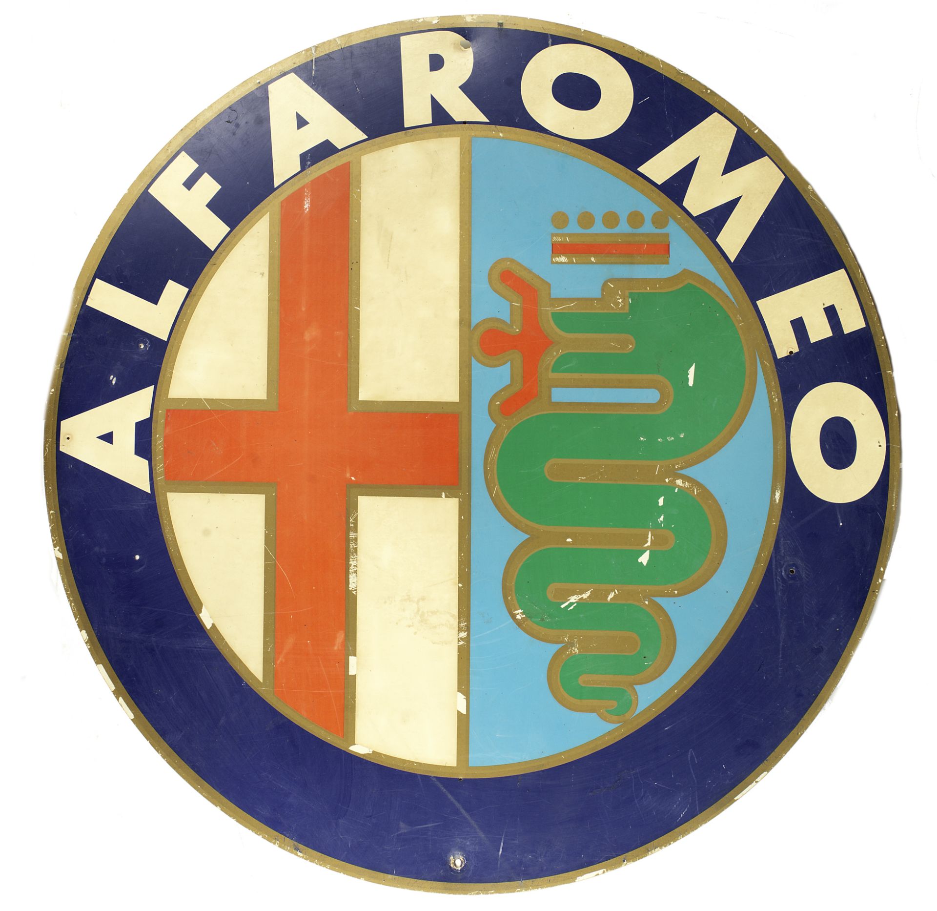 An Alfa Romeo advertising roundel,
