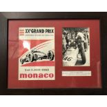 Four framed Grand Prix driver displays including three signed examples, ((4))