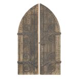 An impressive pair of Gothic-Revival oak doors