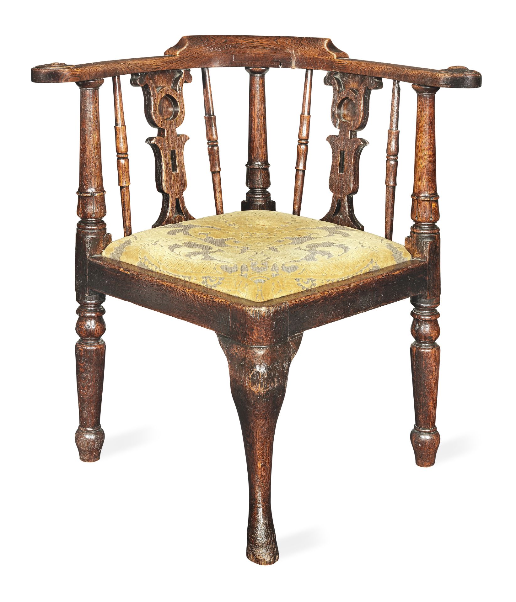A George IV oak corner chair, English, circa 1830