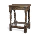 A Charles I oak joint stool, circa 1630