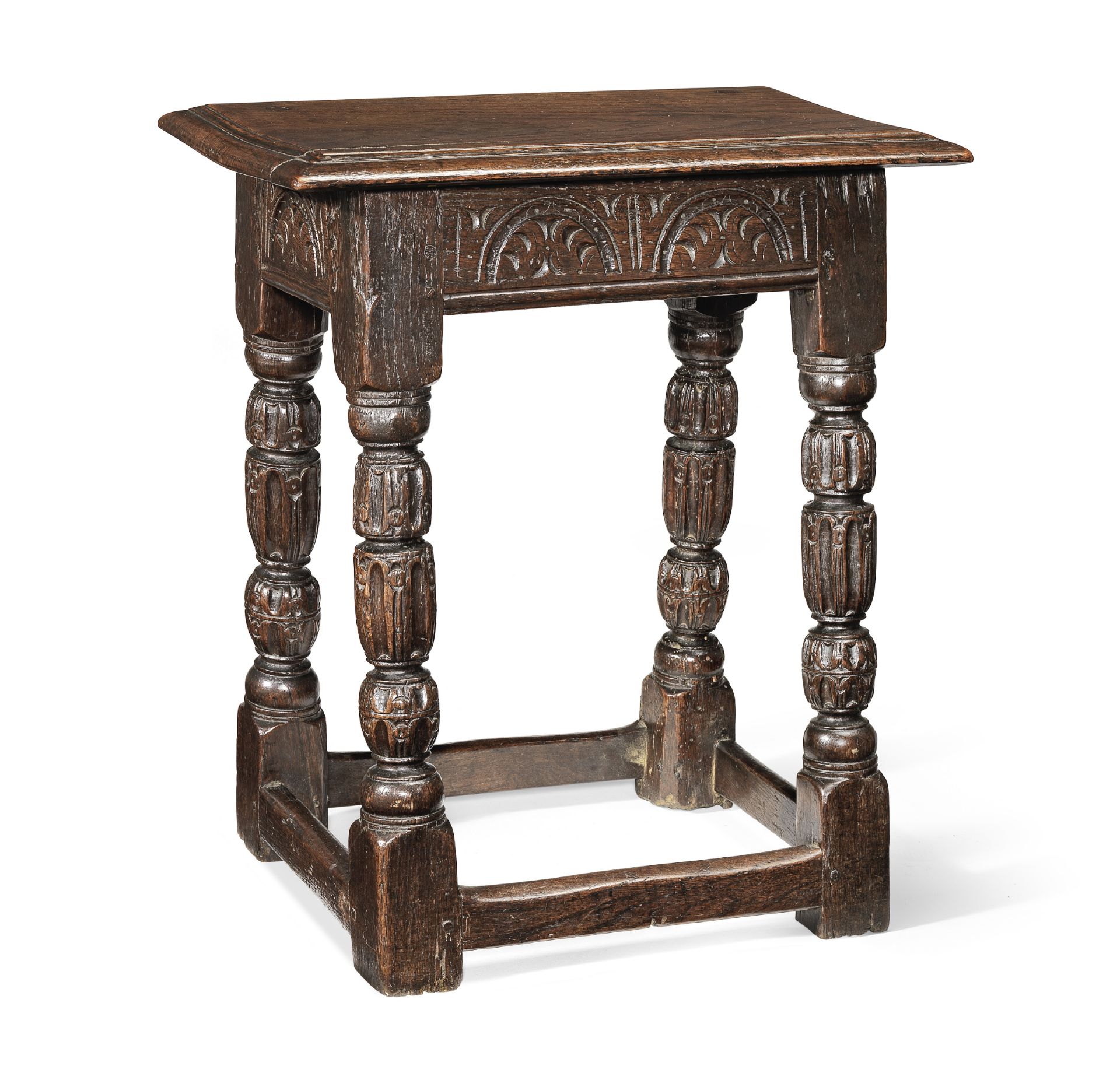 An Elizabeth I oak joint stool, circa 1580