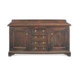 A joined oak fully-enclosed dresser, English, circa 1700-20