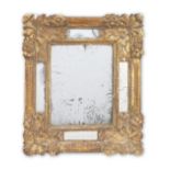 A pair of small gilt softwood wall mirrors, French, in the early 18th century Régence manner (2)