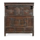 A documented Commonwealth joined oak court cupboard, Cumbria, dated 1658