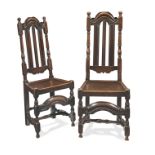 A pair of William & Mary oak slat-back chairs, circa 1690