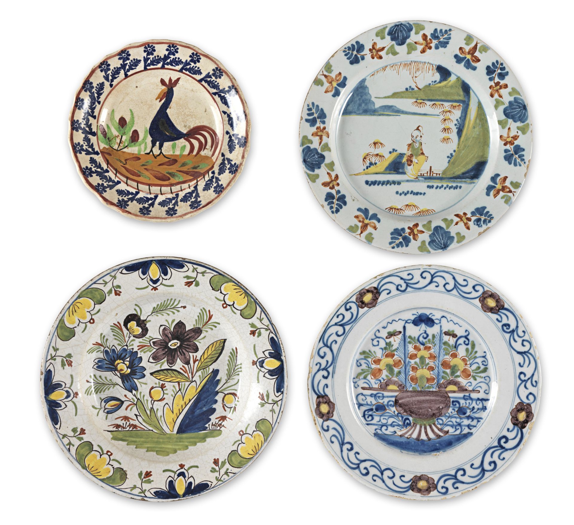 A George III London (Lambeth) delft small plate, circa 1765 (4)