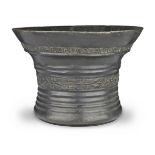 A rare, fine and large Charles I leaded bronze mortar, dated 1638, made for Margaret Baldocke, Gr...