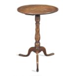 A George III oak dish-top tripod occasional table, circa 1780