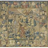 A rare late 16th large tapestry cushion cover, English or North European, circa 1580