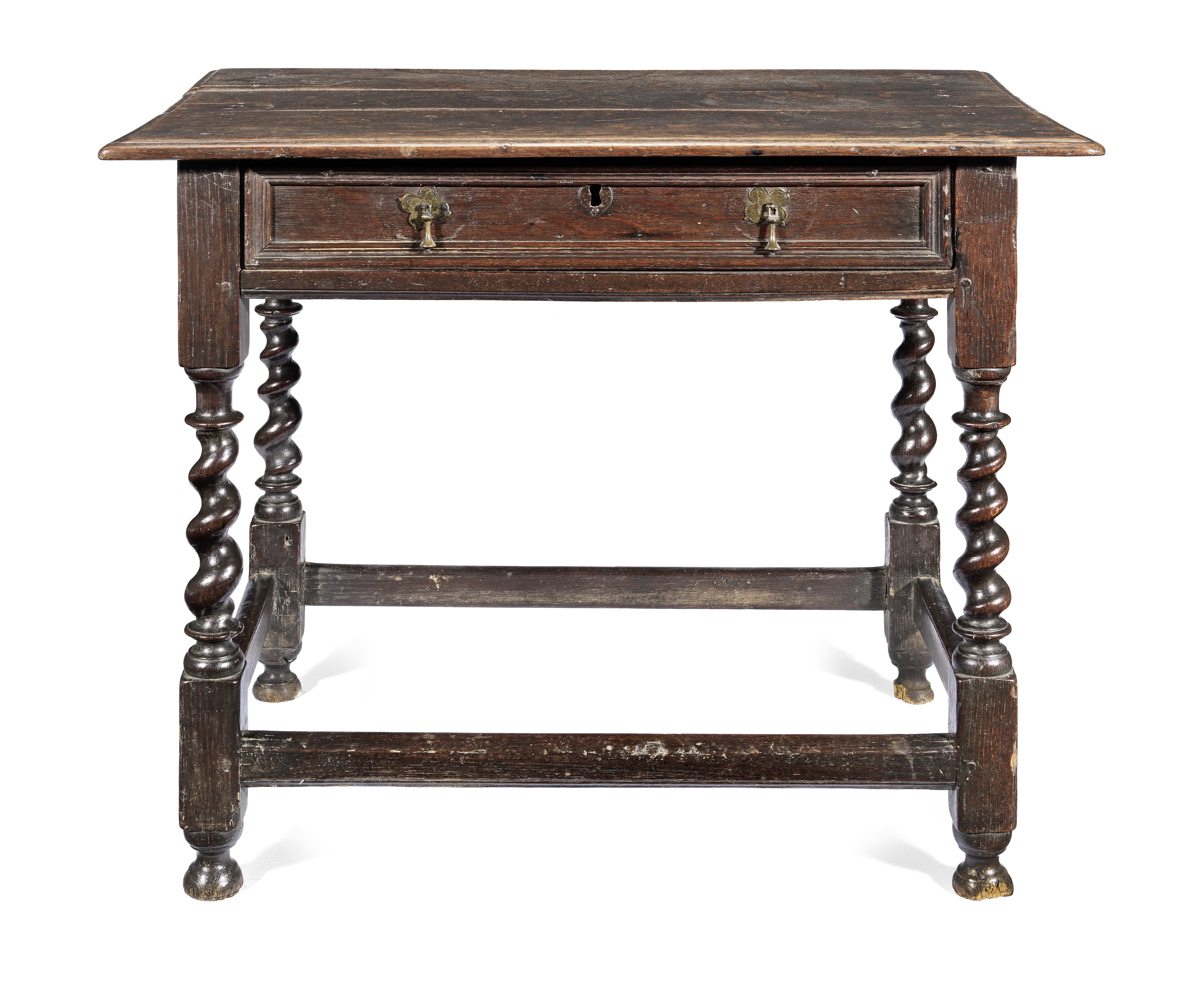A Charles II joined oak side table, circa 1670
