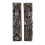 A pair of James I carved oak figural terms, circa 1620 (2)