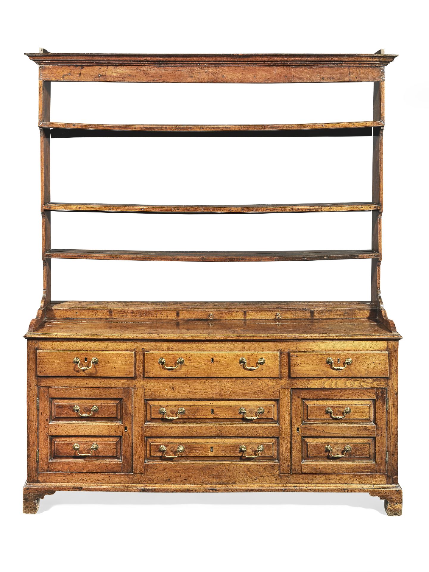 A George III joined oak high dresser, circa 1760