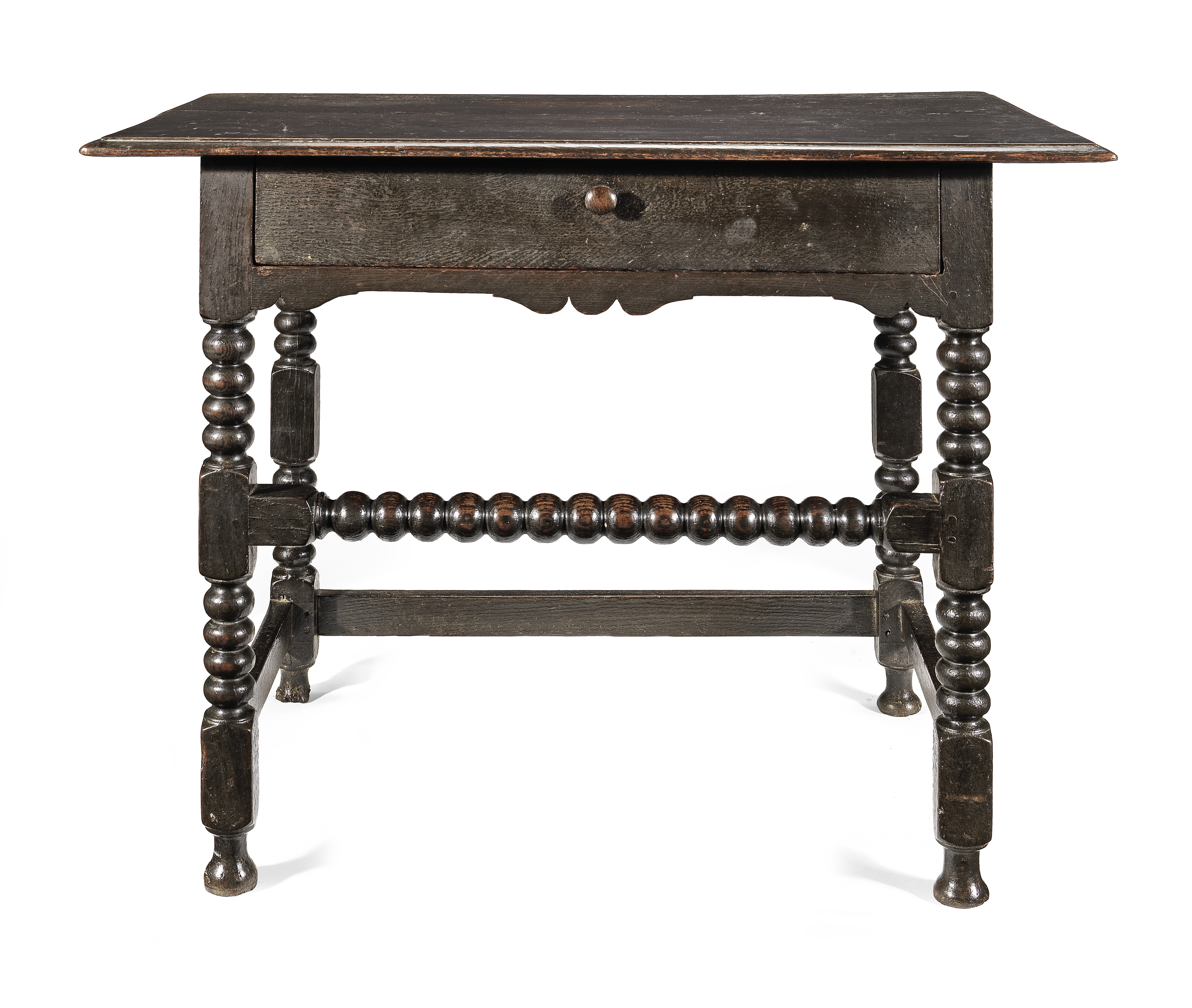 A Charles II joined oak side table, circa 1670