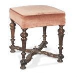 A William & Mary walnut and upholstered stool, circa 1695 In the manner of Daniel Morot