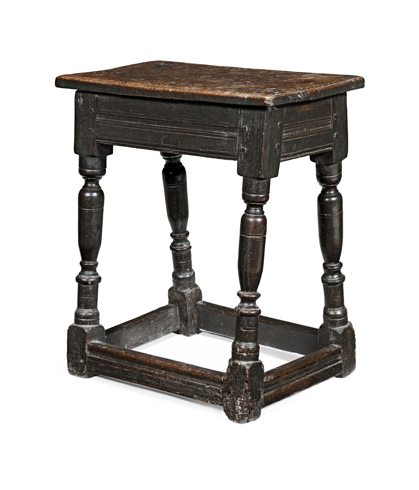 A Charles I oak joint stool, circa 1640