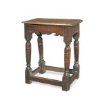 A Charles I oak joint stool, circa 1630