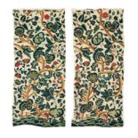 A good pair of William & Mary/Queen Anne crewelwork wall hangings, circa 1690-1710 (2)