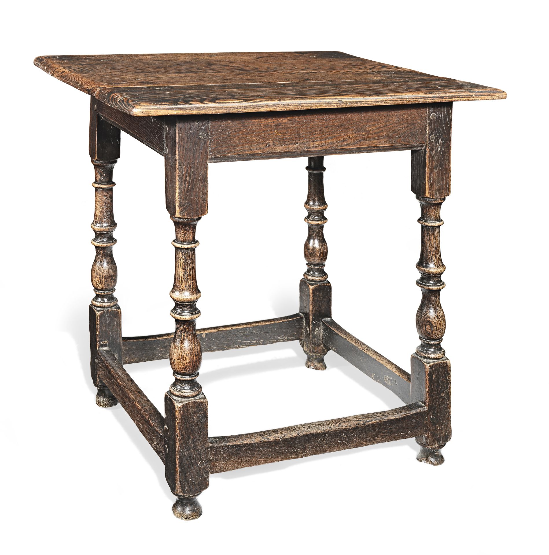 A small William & Mary oak and elm centre table, circa 1700