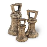 Three leaded bronze Imperial Standard bell weights for Cornwall County, two dated 1826 (3)