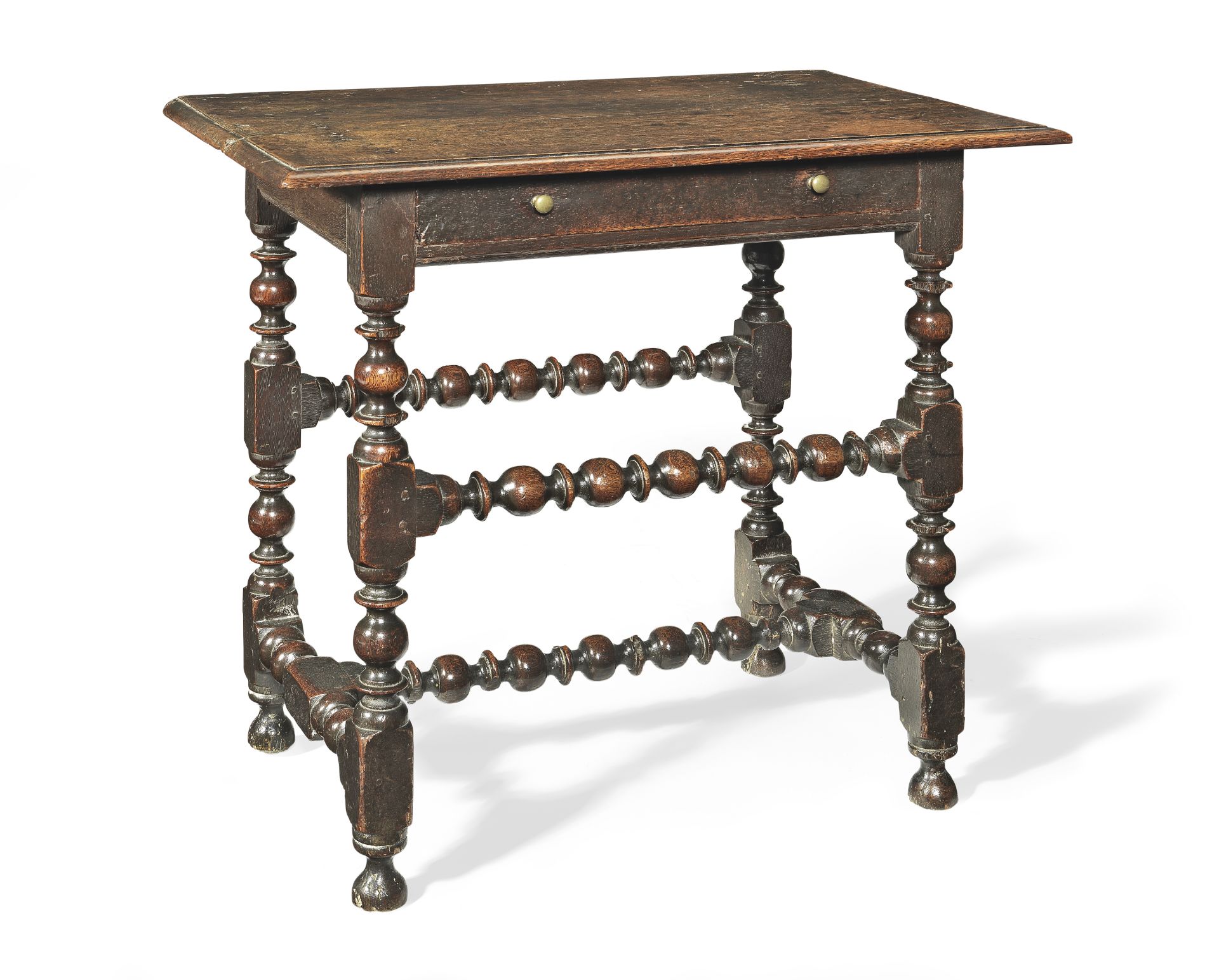 A small Charles II joined oak side table, circa 1670