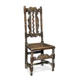 A William & Mary joined oak slat-back chair, circa 1690