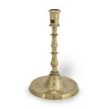 A good early 16th century brass alloy socket candlestick, North-West European, probably French, c...