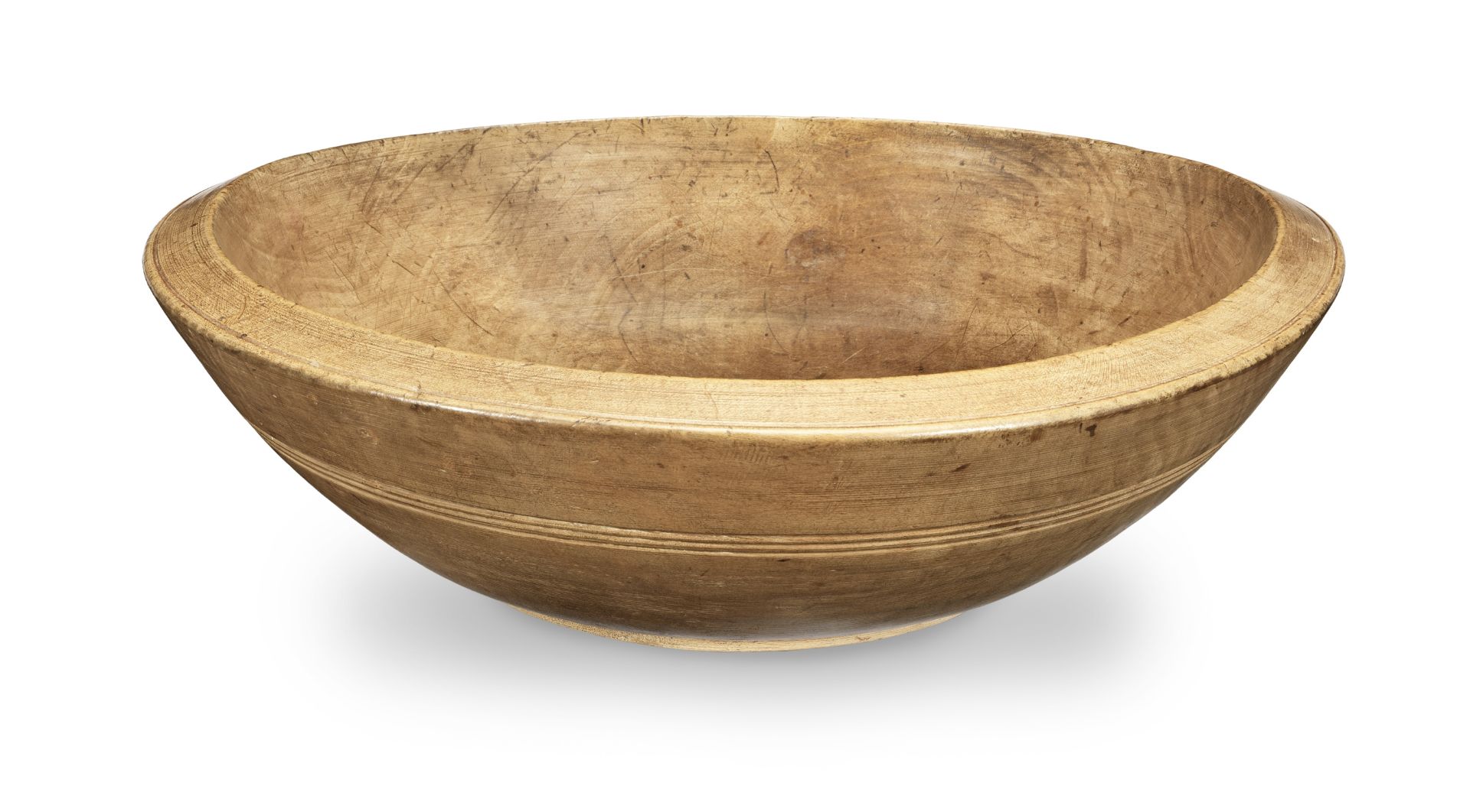 A good and large sycamore dairy bowl